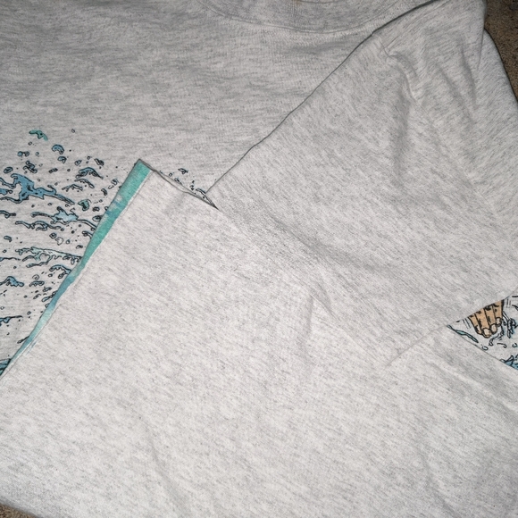 Northern Getaway Vintage Single Stitch Men's Small-Ladies Medium Swimming Tee - Picture 3 of 6